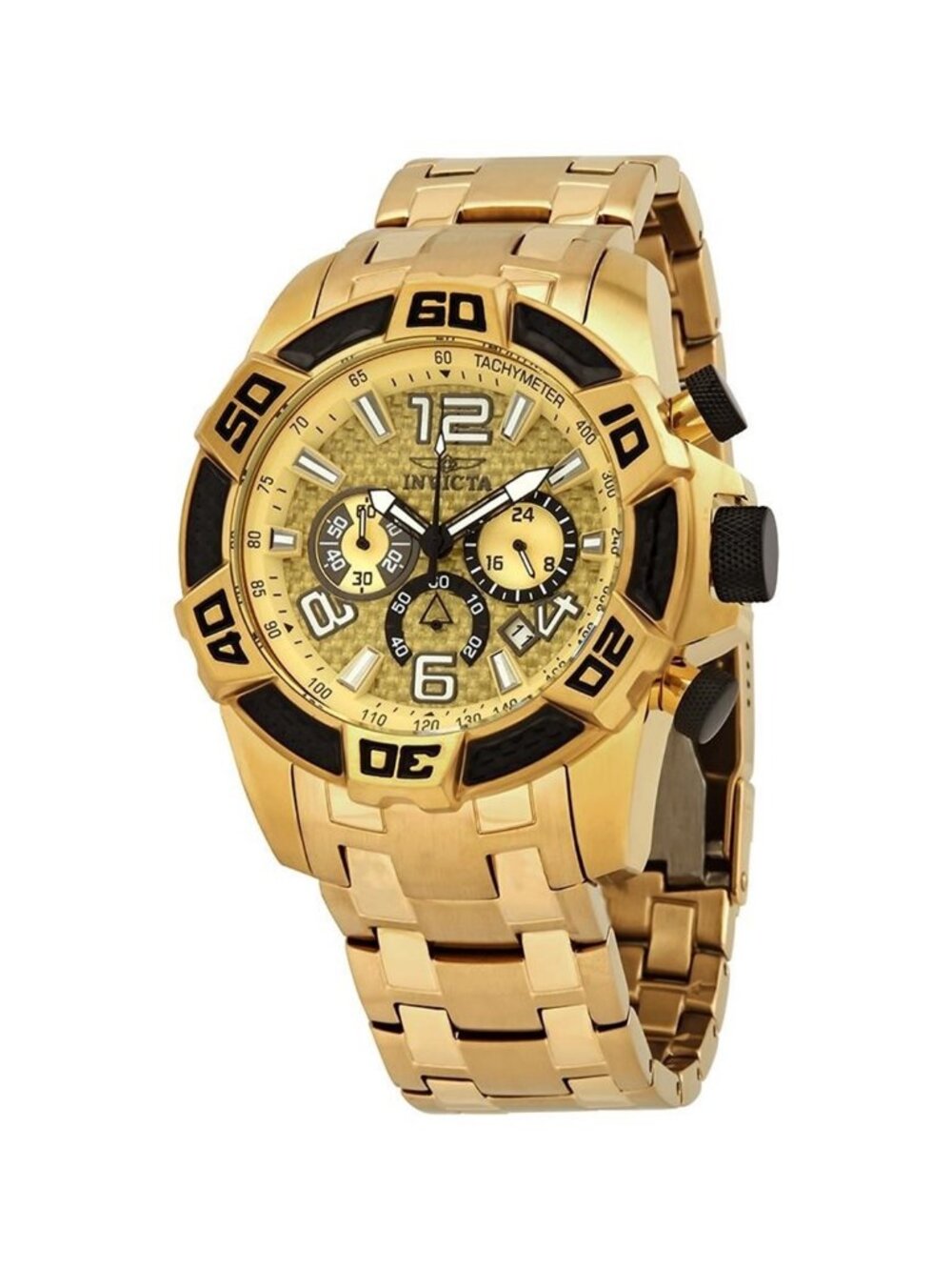 NWT Invicta Pro Diver Gold Dial Chronograph Men's Watch